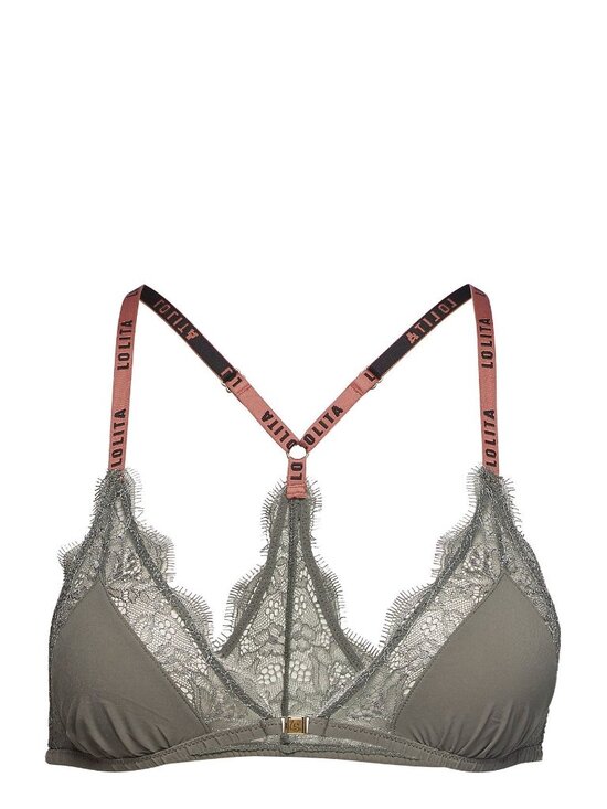 love stories Other - Love Stories Satin Lace Bralette Sage Green Racerback Front Closure Size 2 EUC